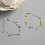 925 Silver Bracelet with Cross Zircon Pendant Wedding Jewelry