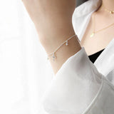 925 Silver Bracelet with Cross Zircon Pendant Wedding Jewelry