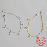 925 Silver Bracelet with Cross Zircon Pendant Wedding Jewelry