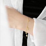 925 Silver Bracelet with Cross Zircon Pendant Wedding Jewelry