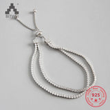 925 Silver Double Layer Zircon Bracelet for Women