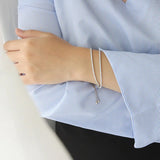 925 Silver Double Layer Zircon Bracelet for Women