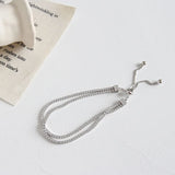 925 Silver Double Layer Zircon Bracelet for Women
