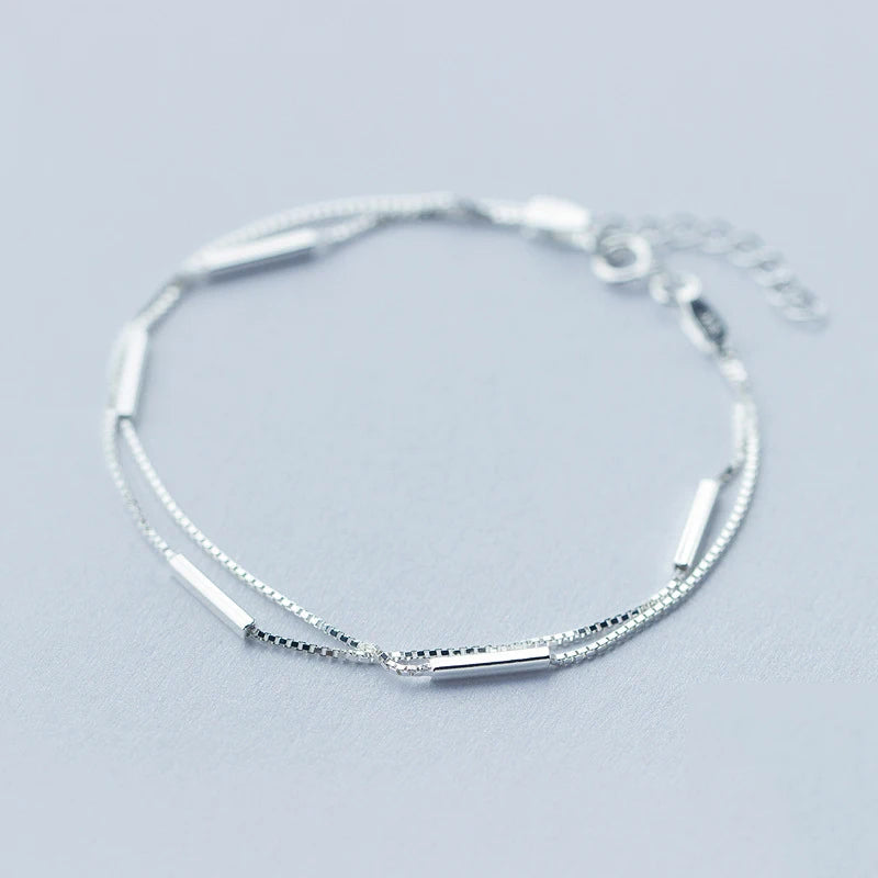 925 Silver Bracelet Women Chain Charm Birthday Gift