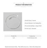 925 Sterling Silver Bead Bracelet for Women - Resizable