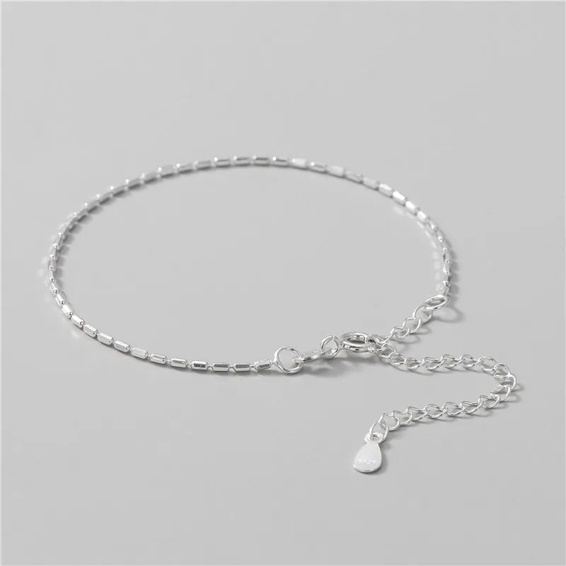 925 Sterling Silver Bead Bracelet for Women - Resizable