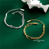 925 Sterling Silver Bracelet Women Three Layers Snake Chain Hand Jewelry