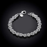 925 Sterling Silver Faucet Bracelet Chains Men Women Jewelry Gift