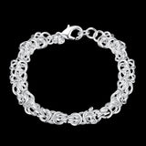 925 Sterling Silver Faucet Bracelet Chains Men Women Jewelry Gift