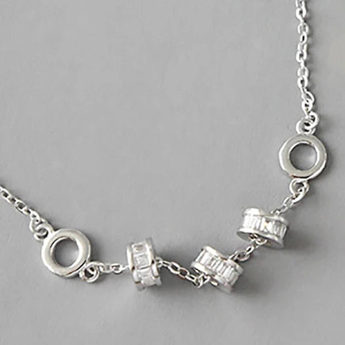 925 Silver Lucky Transshipment CZ Rose Bracelet