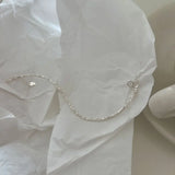 925 Silver Bracelet for Women Irregular Beads Bangle Jewelry