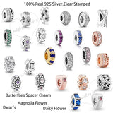 925 Sterling Silver Daisy Flower Spacer Charm Beads for Bracelets DIY Jewelry