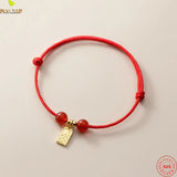 925 Silver Red Agate Bracelet Natural Beads Women's Jewelry