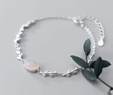 925 Silver Opal Branch Chain Bracelet Sweet Girl