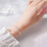 925 Silver Opal Branch Chain Bracelet Sweet Girl
