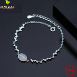 925 Silver Opal Branch Chain Bracelet Sweet Girl