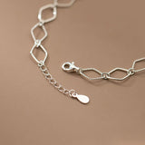 925 Silver Bracelet Women Twist Rhombus Glossy Fine Jewelry Bangles