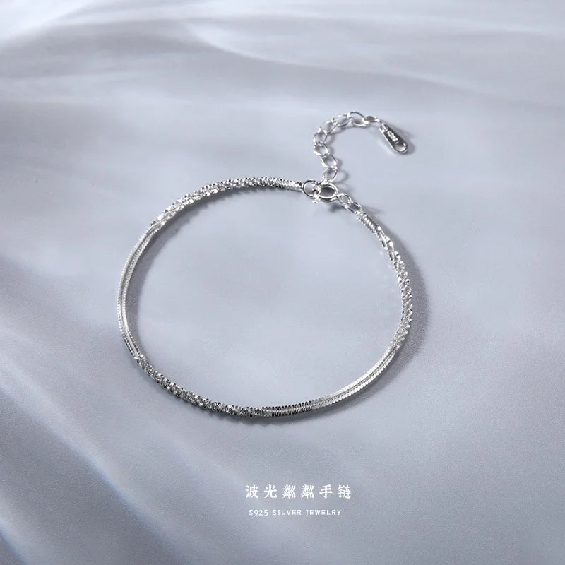 925 Sterling Silver Link Chain Friendship Bracelet Wedding Party Jewelry