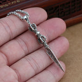 925 Silver Vajra Pestle Triangle Pendant Vintage Thai Jewelry