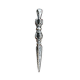 925 Silver Vajra Pestle Triangle Pendant Vintage Thai Jewelry