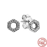 925 Silver Butterfly CZ Zircon Round Earrings Charm Gift