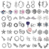 925 Silver Butterfly CZ Zircon Round Earrings Charm Gift