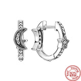 925 Silver Butterfly CZ Zircon Round Earrings Charm Gift