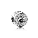 925 Silver Butterfly Pink Charms Tower Beads Necklace Pendant