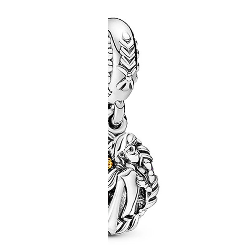 925 Silver Butterfly Pink Charms Tower Beads Necklace Pendant