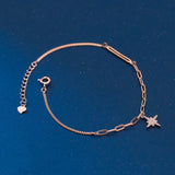 925 Silver CZ Zircon Star Pendant Bracelets Wedding Jewelry
