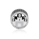 925 Sterling Silver Castle Beads for DIY Bracelet Jewelry