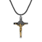 925 Silver Catholic Cross Pendant Necklace Jesus Christ Jewelry