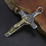 925 Silver Catholic Cross Pendant Necklace Jesus Christ Jewelry