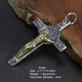 925 Silver Catholic Cross Pendant Necklace Jesus Christ Jewelry