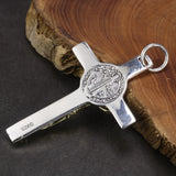 925 Silver Catholic Cross Pendant Necklace Jesus Christ Jewelry