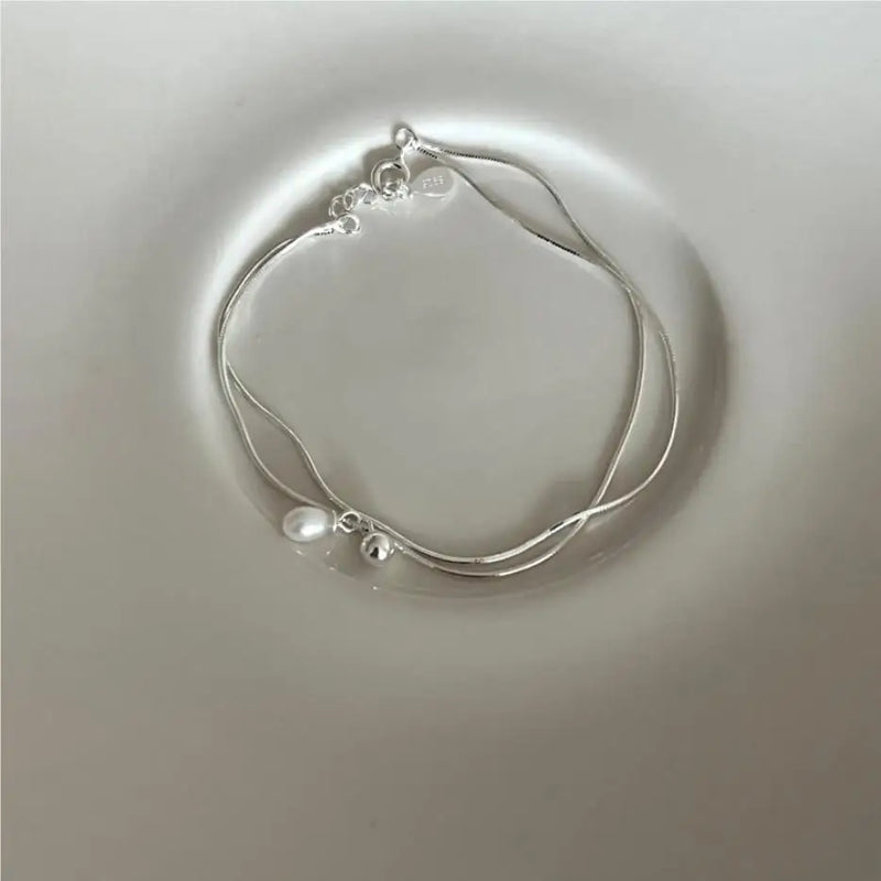 925 Silver Bracelet for Women with Natural Freshwater Pearls