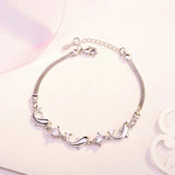 925 Silver Dolphin Charm Bracelet CZ Jewelry