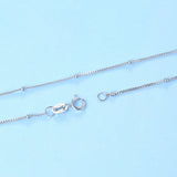 925 Sterling Silver 2MM Beads Necklace for Women Kids Girls