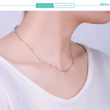 925 Sterling Silver 2MM Beads Necklace for Women Kids Girls
