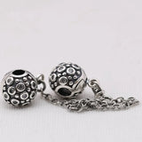 925 Sterling Silver Clear Cz Safety Chain Charm for Bracelets & Necklace