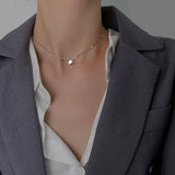 925 Silver Choker Collar Necklaces Round Clavicle Chain Women Jewelry