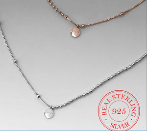925 Sterling Silver Choker Collar Short Necklaces Round Choker Clavicle Chain