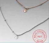 925 Sterling Silver Choker Collar Short Necklaces Round Choker Clavicle Chain