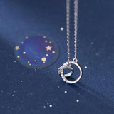925 Silver Choker Necklace Double Cross CZ Wedding