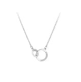 925 Silver Choker Necklace Double Cross CZ Wedding