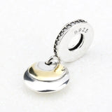 925 Silver Circle Love CZ European Charms Bead Bracelet DIY Accessory
