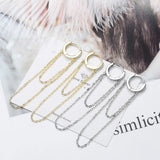 925 Silver CZ Tassel Hoop Earring Wedding Jewelry RHE850