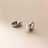 925 Silver Pearl Clip-On Earrings Wedding Brides Jewelry