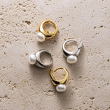 925 Silver Pearl Clip Earrings for Women Wedding