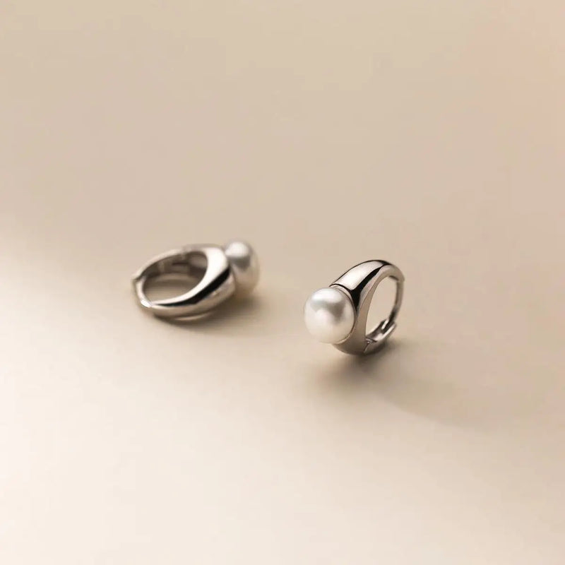 925 Silver Pearl Clip-On Earrings Wedding Brides Jewelry